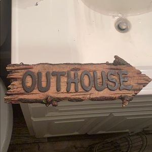 Outhouse sign - Hobby Lobby Cabin Bathroom decor